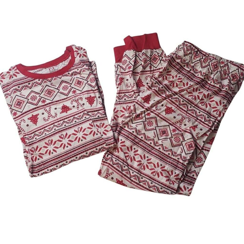 PJ Place‎ Red and White Christmas Pajama Set XL